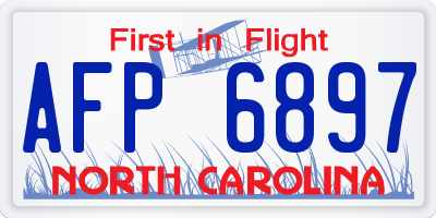 NC license plate AFP6897
