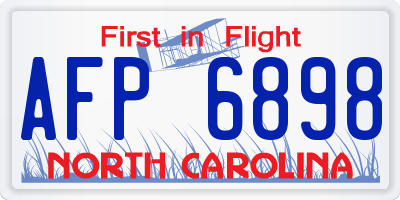 NC license plate AFP6898
