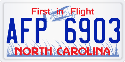 NC license plate AFP6903