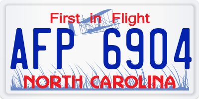 NC license plate AFP6904