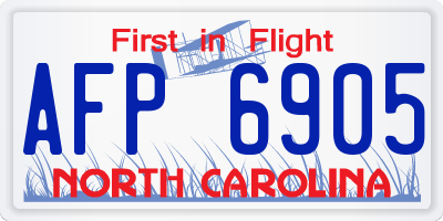 NC license plate AFP6905