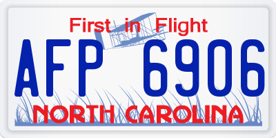 NC license plate AFP6906