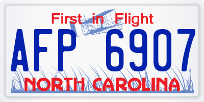 NC license plate AFP6907