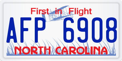 NC license plate AFP6908
