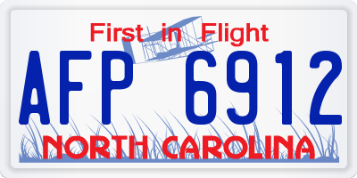 NC license plate AFP6912