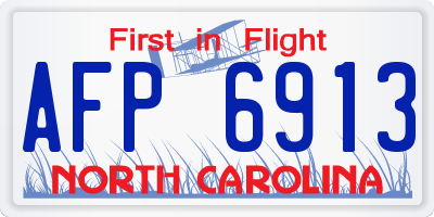 NC license plate AFP6913