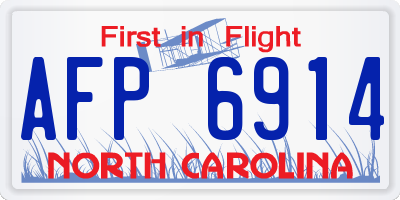 NC license plate AFP6914