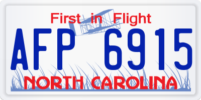 NC license plate AFP6915