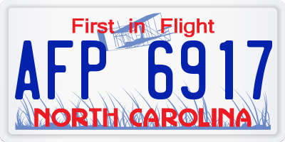 NC license plate AFP6917