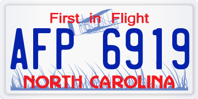 NC license plate AFP6919