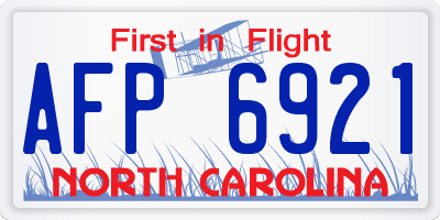 NC license plate AFP6921
