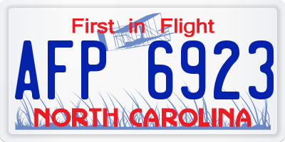 NC license plate AFP6923