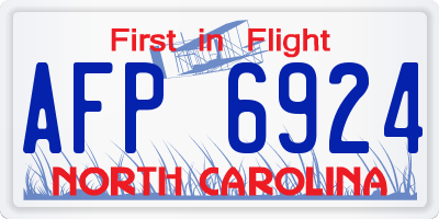 NC license plate AFP6924