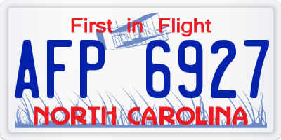 NC license plate AFP6927