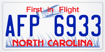 NC license plate AFP6933