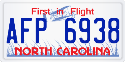 NC license plate AFP6938