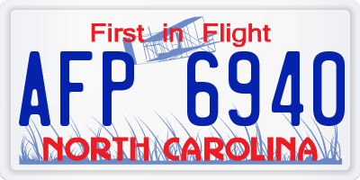 NC license plate AFP6940