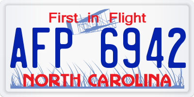 NC license plate AFP6942