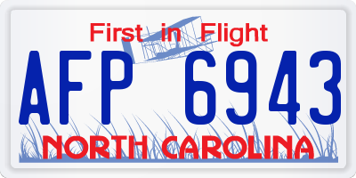 NC license plate AFP6943