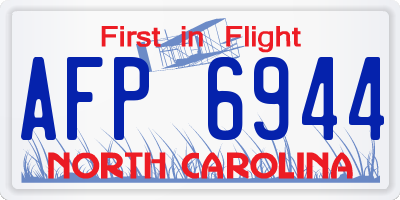 NC license plate AFP6944