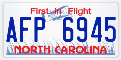 NC license plate AFP6945