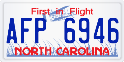 NC license plate AFP6946