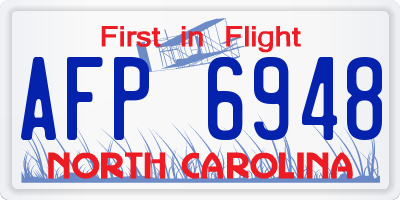 NC license plate AFP6948