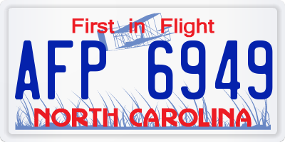 NC license plate AFP6949