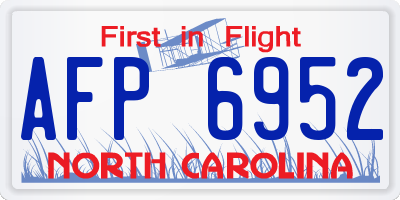 NC license plate AFP6952