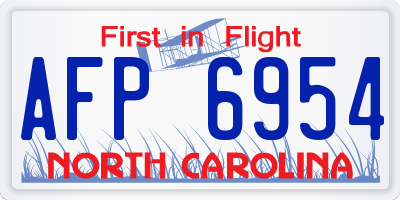 NC license plate AFP6954