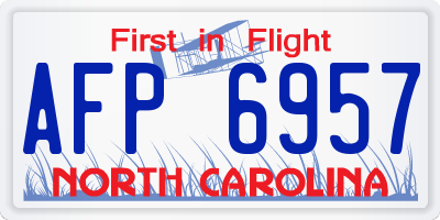 NC license plate AFP6957