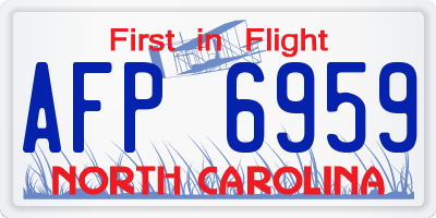 NC license plate AFP6959