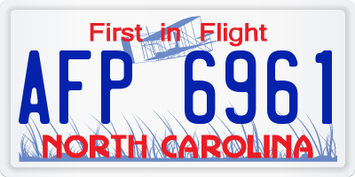 NC license plate AFP6961