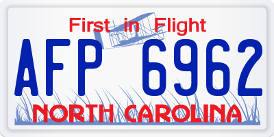 NC license plate AFP6962