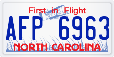 NC license plate AFP6963