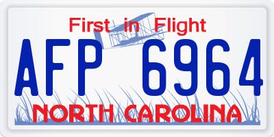 NC license plate AFP6964