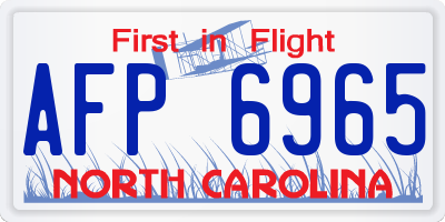 NC license plate AFP6965