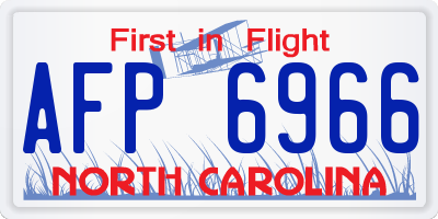 NC license plate AFP6966