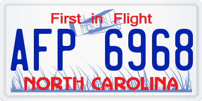 NC license plate AFP6968