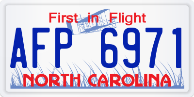 NC license plate AFP6971