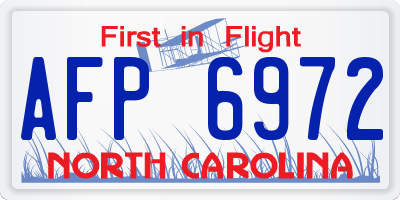 NC license plate AFP6972