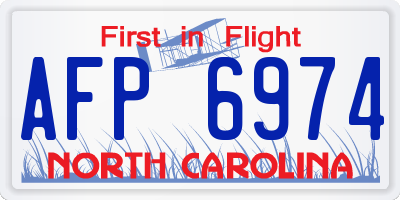 NC license plate AFP6974