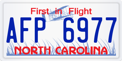 NC license plate AFP6977