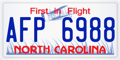 NC license plate AFP6988