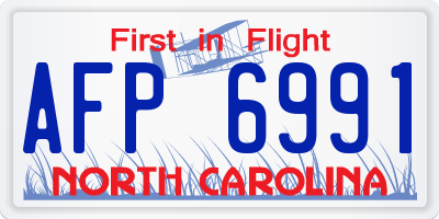 NC license plate AFP6991
