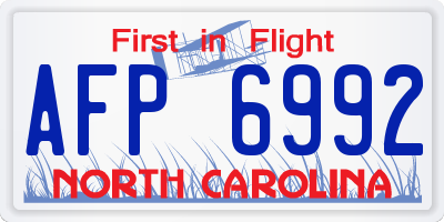 NC license plate AFP6992