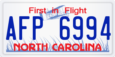 NC license plate AFP6994