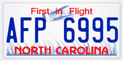 NC license plate AFP6995