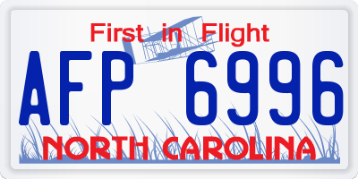 NC license plate AFP6996