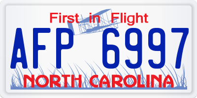 NC license plate AFP6997